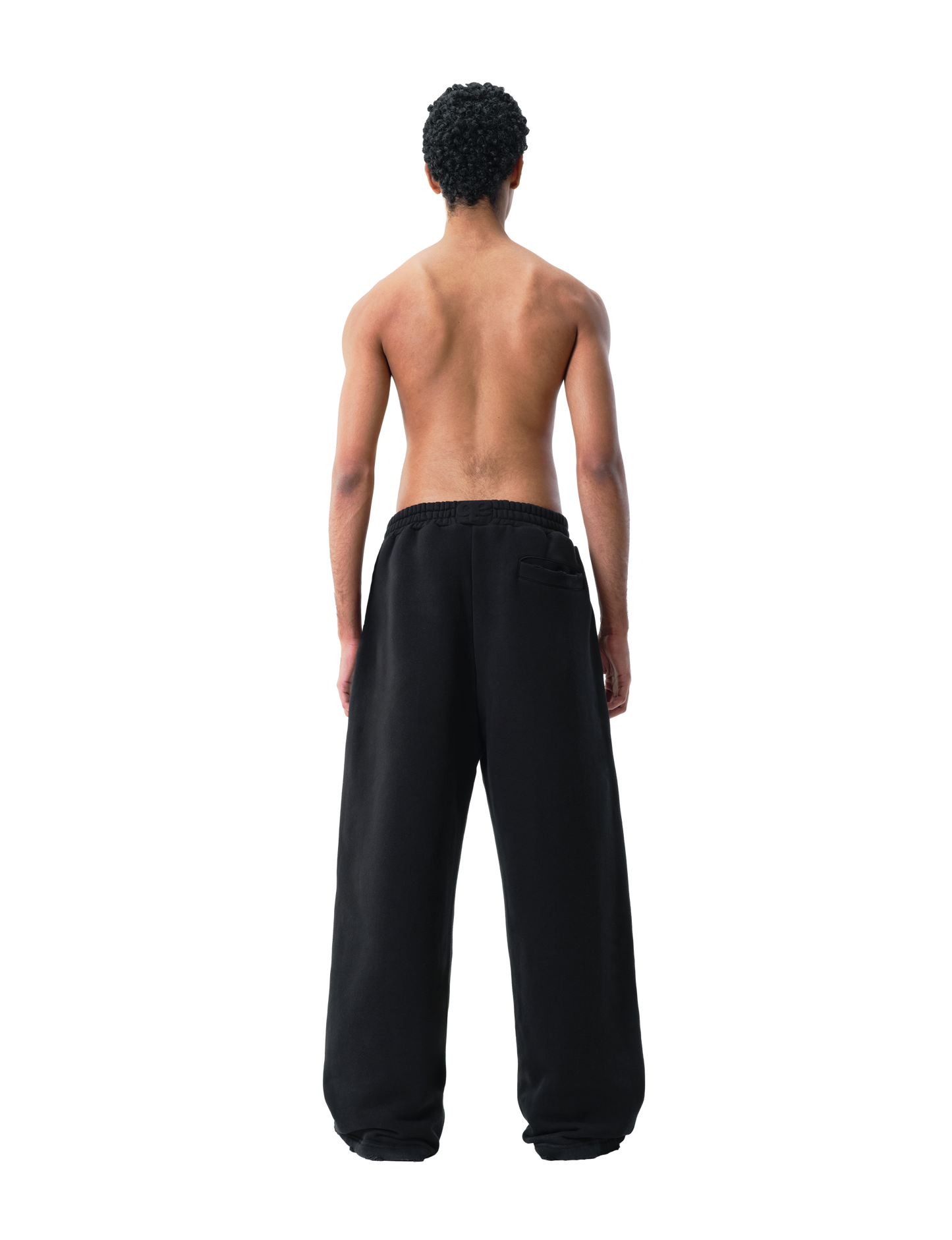 BLACK DISTRESSED SWEATPANTS
