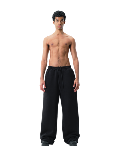 BLACK DISTRESSED SWEATPANTS