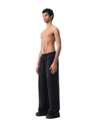 BLACK DISTRESSED SWEATPANTS
